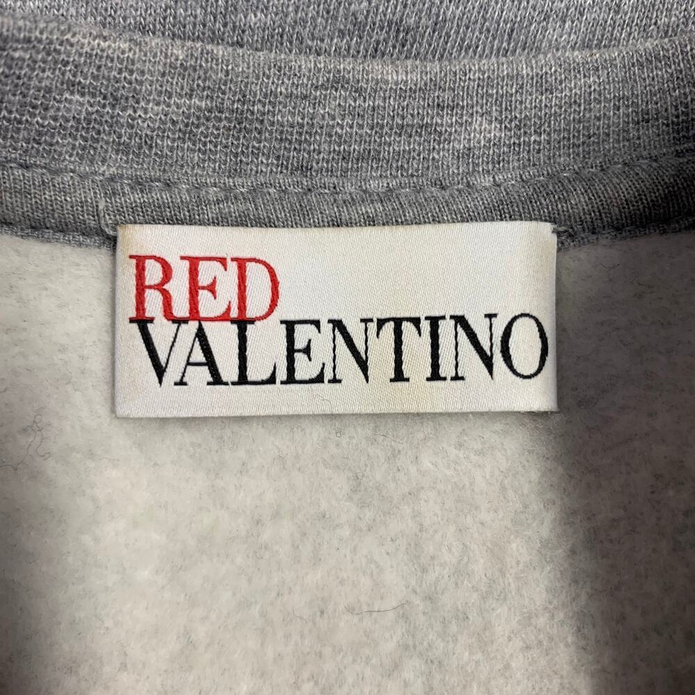 RED VALENTINO Size XS Grey Black Cotton Embroidered Sweatshirt Dress - Picture 9 of 12